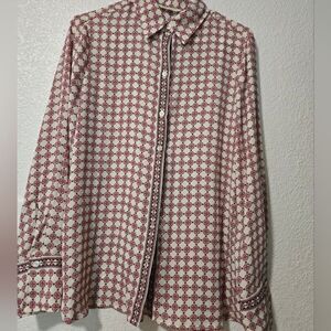 Max Studio Pink and Cream Geometric Jacket